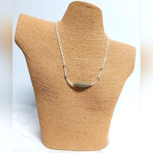 Eagle eye long rice pendant on moonstone rounds